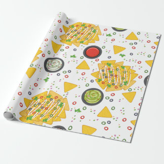 cinco de mayo mexico nachos guacamole wrapping paper