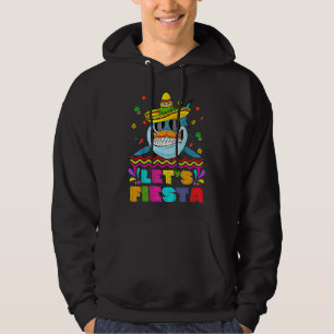 Cinco De Mayo Mustache Shark In Sombrero Let's Fie Hoodie