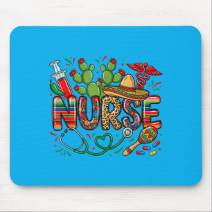 Cinco De Mayo Nurse Coquette Bow Stethoscope Mouse Pad