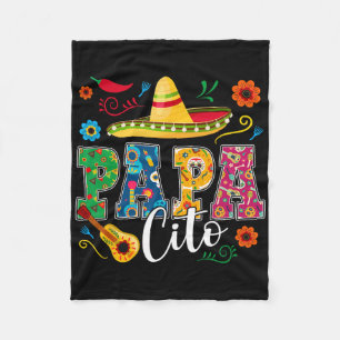 Cinco De Mayo Papacito Flower Papa Cito Mexican Fleece Blanket