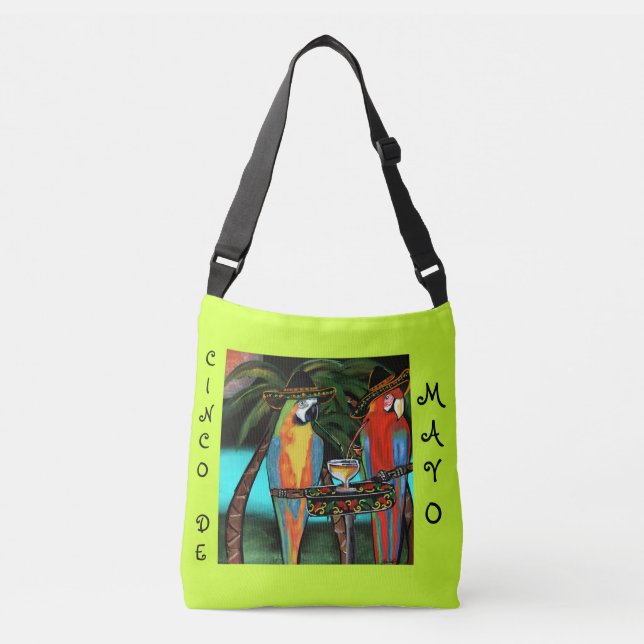 CINCO DE MAYO PARROTS  CROSSBODY BAG (Front)