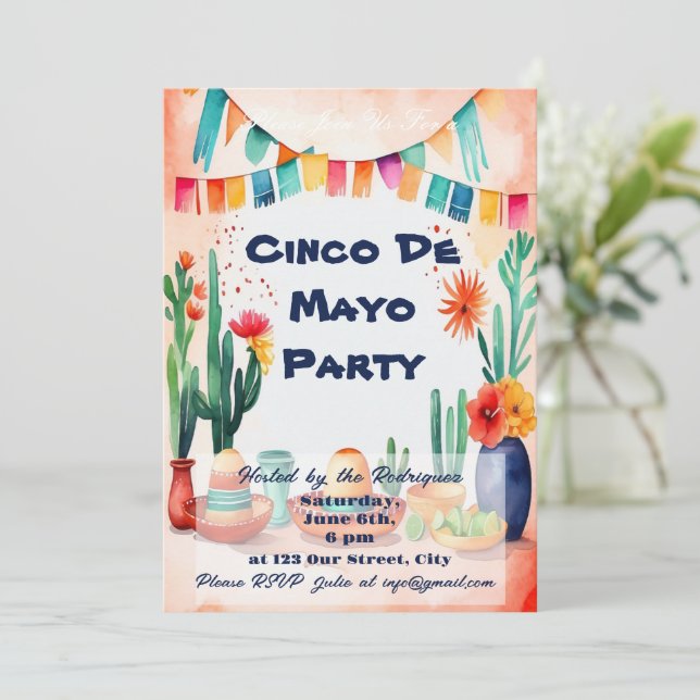 Cinco De Mayo Party Invitation (Standing Front)