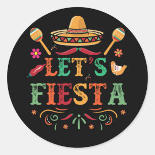Cinco De Mayo Party Lets Fiesta Mexican Classic Round Sticker