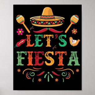 Cinco De Mayo Party Lets Fiesta Mexican Poster