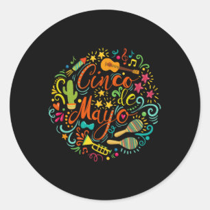 Cinco De Mayo Party Men Women Mexican Fiesta Taco  Classic Round Sticker