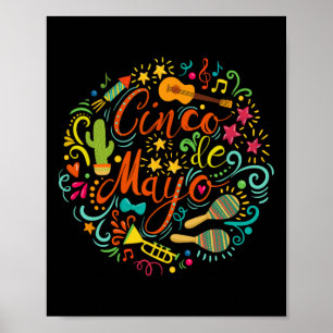 Cinco De Mayo Party Men Women Mexican Fiesta Taco Poster