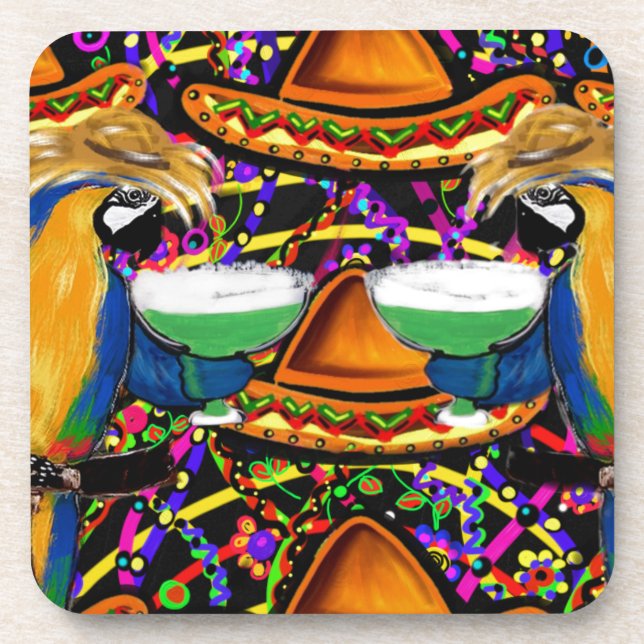 Cinco De Mayo  Party Parrot Coaster (Front)