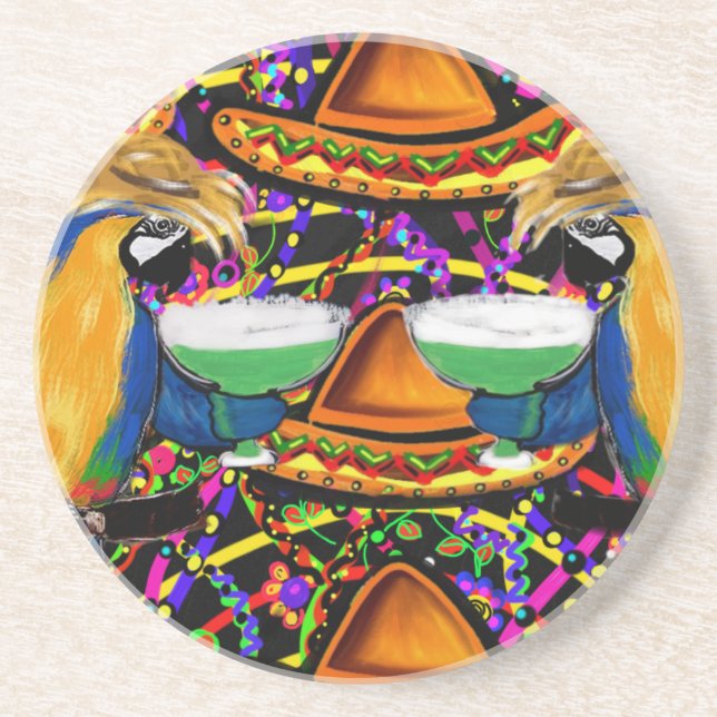 Cinco De Mayo  Party Parrot Coaster (Front)