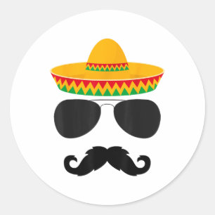 Cinco De Mayo Party Shirts Funny Cinco De Mayo Mus Classic Round Sticker