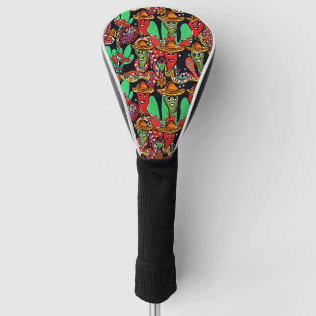 Cinco de Mayo Peppers Golf Head Cover (Front)