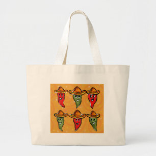 Cinco de Mayo Peppers Large Tote Bag