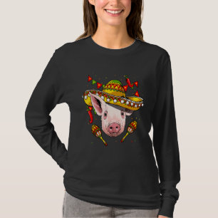 Cinco De Mayo Pig Mexican Sombrero Pig T-Shirt