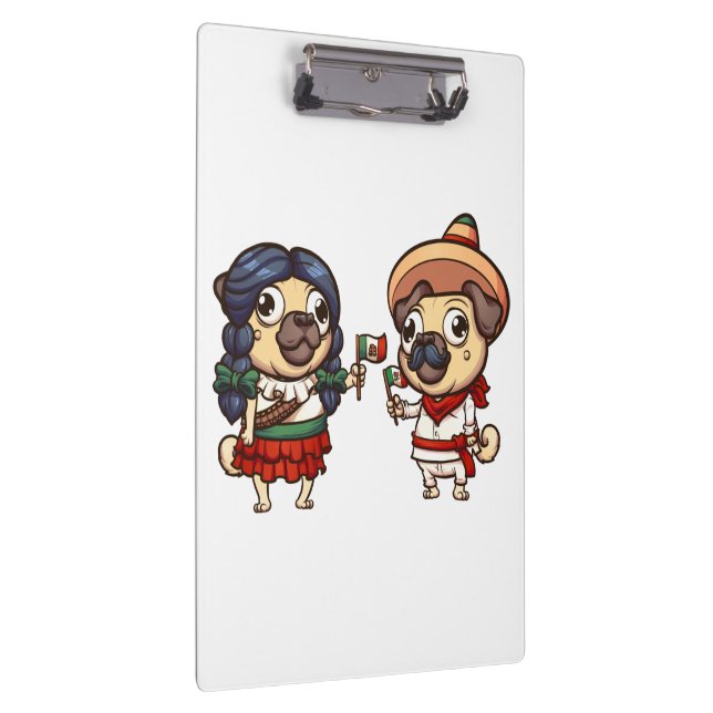 Cinco De Mayo Pugs Clipboard (Right)