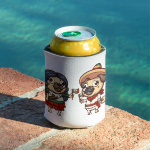 Cinco De Mayo Pugs Cosy Can Cooler
