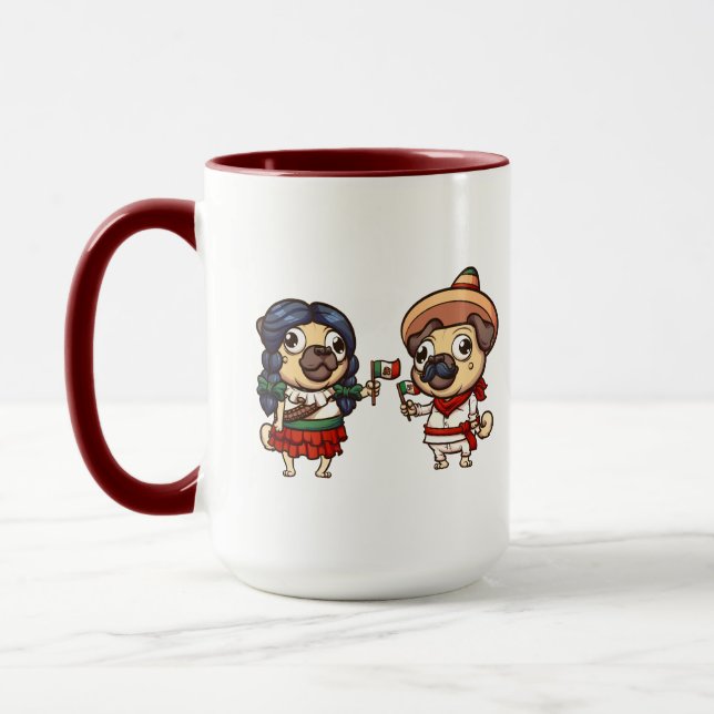 Cinco De Mayo Pugs Mug (Left)