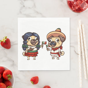 Cinco De Mayo Pugs Paper Napkins