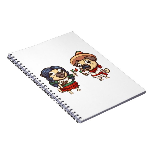 Cinco De Mayo Pugs Photo Notebook (Right Side)