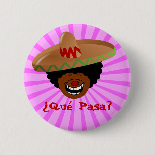Cinco de Mayo - Que Pasa: Spanish for Funky Fiesta 6 Cm Round Badge