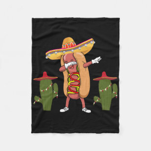 Cinco De Mayo Shirt Hot Dog Cactus Dancing  Fleece Blanket