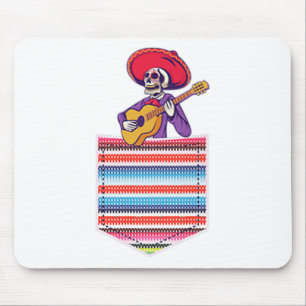 Cinco De Mayo Shirt Mexican Fiesta Calaca Pocket B Mouse Pad