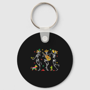 Cinco De Mayo Skeleton Dancing Mexican Sombrero Fi Key Ring