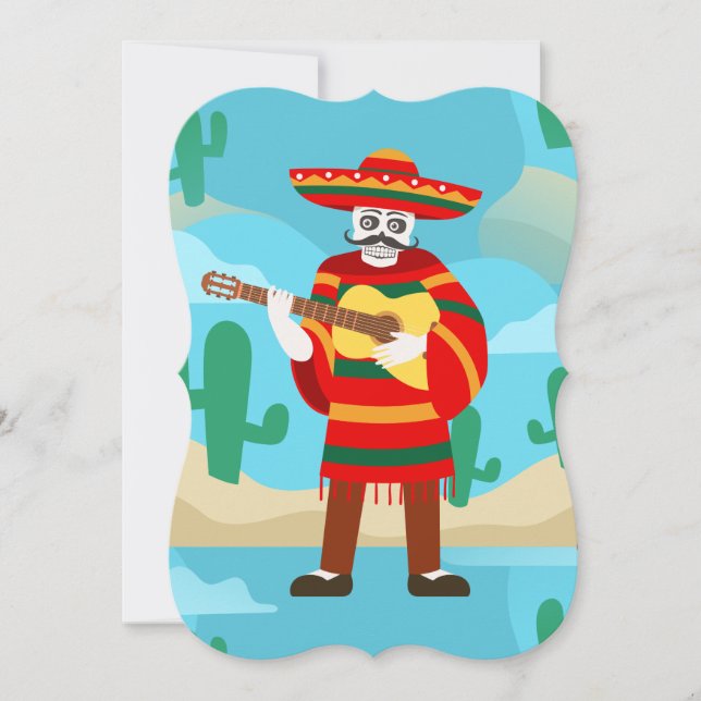 cinco de mayo skeleton invitation (Front)