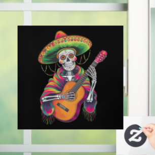 Cinco De Mayo Skeleton Skull Fiesta Guitar