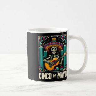 Cinco De Mayo Skeleton Skull Sombrero Guitar Mexic Coffee Mug