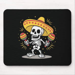 Cinco De Mayo Skeleton Sombrero Fiesta Mexican Men Mouse Pad