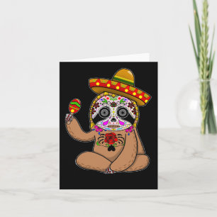 Cinco De Mayo Sloth Halloween Mexican Day Of Dead Card