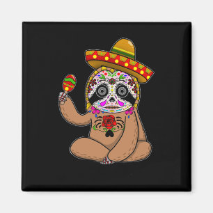 Cinco De Mayo Sloth Halloween Mexican Day Of Dead Magnet
