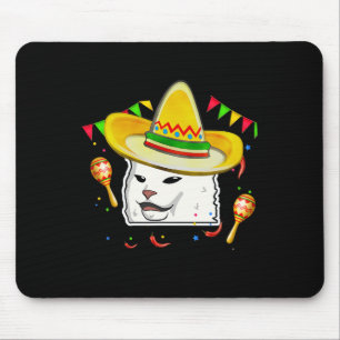 Cinco De Mayo Smudge Cat Mexican Lover Sombrero Ca Mouse Pad