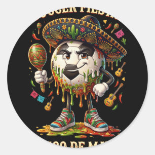 Cinco De Mayo Soccer Fiesta Drip Sport Love Men Bo Classic Round Sticker