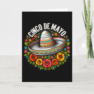 Cinco De Mayo Sombrero Flowers Mexican Fiesta 5 De Card