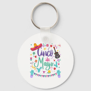 Cinco De Mayo Sombrero Guitar,cactus Fiesta For Wo Key Ring