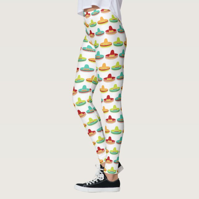 Cinco de Mayo Sombrero Mariachi Mexican Culture Leggings (Left)