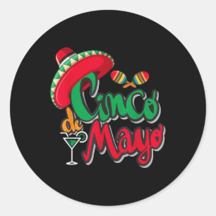 Cinco De Mayo Sombrero Men Women Mexican Taco Part Classic Round Sticker