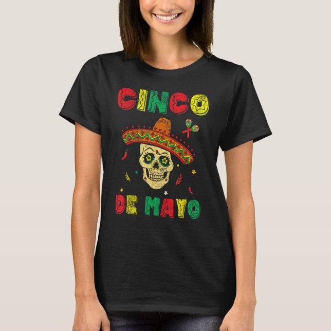 Cinco De Mayo Sombrero Skull Mexican Fiesta Women  T-Shirt (Front)