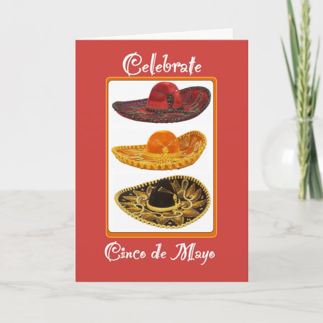 Cinco De Mayo Sombreros Card (Front)