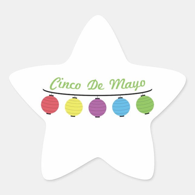 Cinco De Mayo Star Sticker (Front)