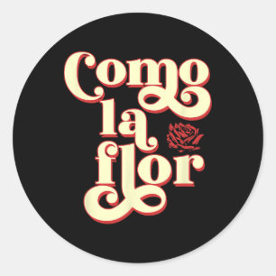 Cinco De Mayo Style Como La Flor Cumbia Black Mode Classic Round Sticker