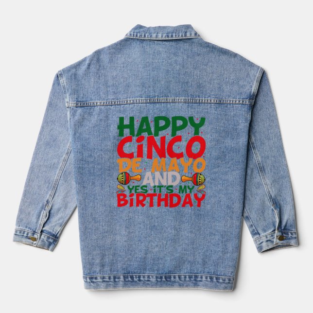 Cinco De Mayo Sublimation T Shirt Design Denim Jacket (Back)