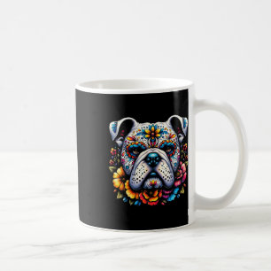 Cinco De Mayo Sugar Skull Flower Bulldog Coffee Mug