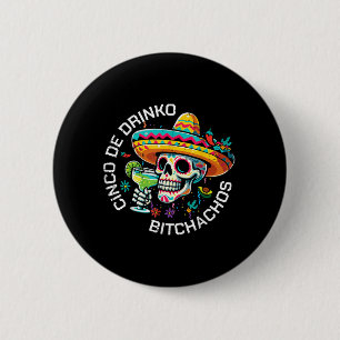 Cinco De Mayo Sugar Skull Sombrero Fiesta Party 6 Cm Round Badge