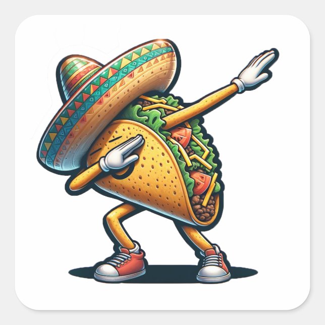 Cinco de Mayo Taco Square Sticker (Front)