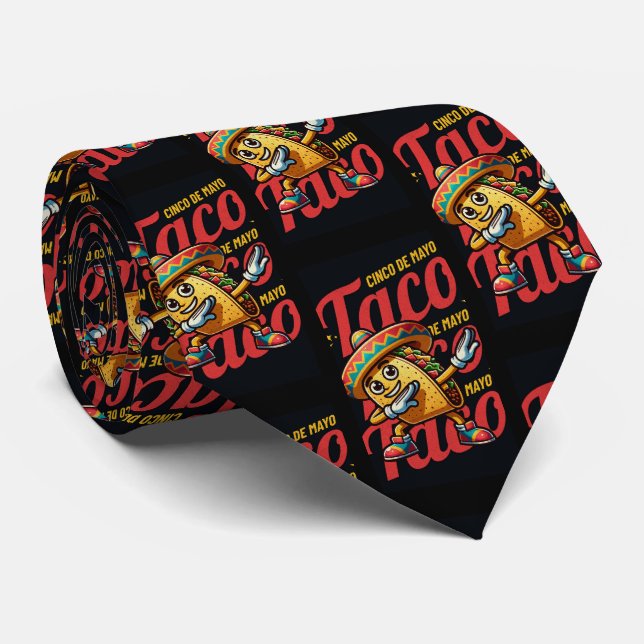 Cinco de Mayo Taco Theme Tie (Rolled)