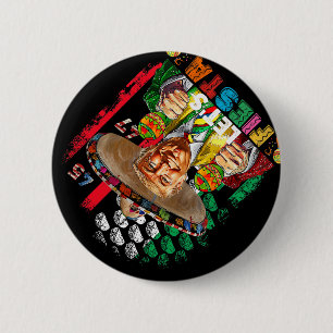 Cinco De Mayo Trump Taco Funny Mexican Trump Let's 6 Cm Round Badge