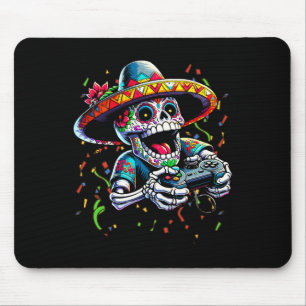 Cinco De Mayo Video Gaming Controller Sugar Skull  Mouse Pad