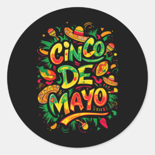 Cinco De Mayo Viva Mexico Costume For Men Women Bo Classic Round Sticker