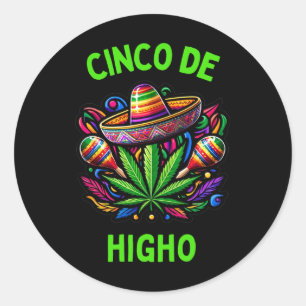 Cinco De Mayo Weed Funny Stoner Humour 1 Classic Round Sticker